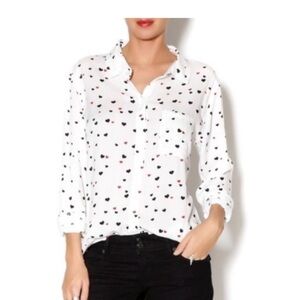 Rails Black and Red Heart Shirt size small